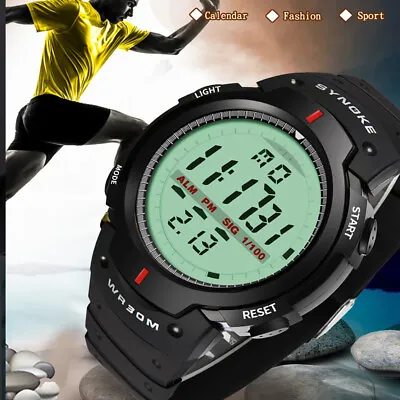 Mens Military Tactical LED Digital Sports Watch Waterproof Backlight Wristwatch • $8.29