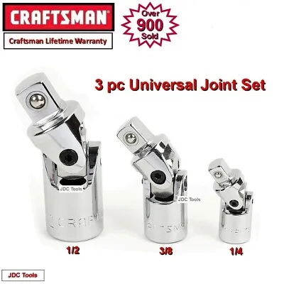 CRAFTSMAN 3 Pc Ratchet Wrench Universal Joint Flex Socket Set 2 • $15.79