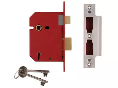 Union Stainless Steel 5-lever Mortice Sashlock 3  77mm Case 57mm Backset Satin • £13.99