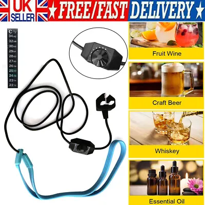 Home Brew Heater Heating Belt Strip For Beer Wine Spirits Fermenter +Thermometer • £22.99