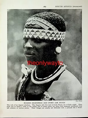 Angoni Chiefs Wife In Headdress (Zulu Maids At Pond Reverse) Book Illustration • £17.97