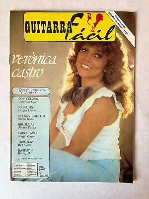 VTG Mexican VERONICA CASTRO Magazine GUITARRA FACIL MUSIC LIRYCS From 1980's • $18.99