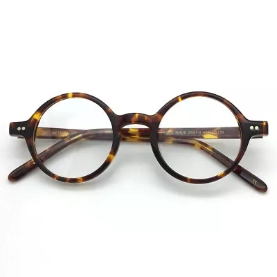 Vintage 42mm Small Round Eyeglasses Frames Acetate Tortoise Full Rim Glasses • $26.09