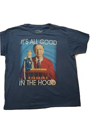 Mister Rogers Neighborhood It's All Good In The Hood T-shirt Men's 2XL. Blue • $6.48