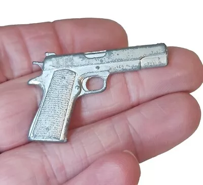 Vintage Miniature Metal 1.5 Inch Toy Gun Junk Drawer Mancave Trinket • £2.43