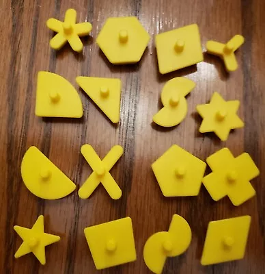 Vintage 1990 Travel Perfection Game PIECES/PARTS - 16 Yellow Game Pieces • $8.99