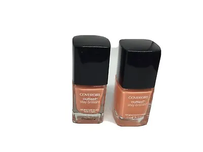 2x COVERGIRL OUTLAST  STAY  BRILLIANT NAIL ENAMEL 240 CORAL SILK • $14