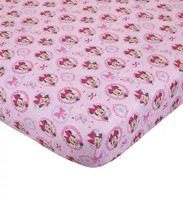 New Disney Baby Minnie Mouse Bows Are Best Crib /toddler Fitted Sheet.  • $19.99