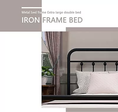 Steel Slat Platform Bed Frame/Heavy-Duty Construction/Gold/White/Black/King Size • $168.09