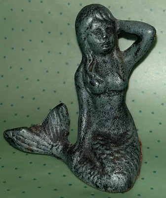 3” Cast Iron Sitting Mermaid Figure Statue Art Fish Tank Decor • $5.50
