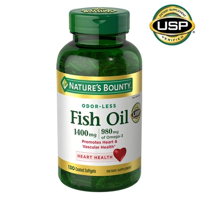 $33.39 • Buy Natures Bounty Fish Oil 1400 Mg., 130 Coated Softgels