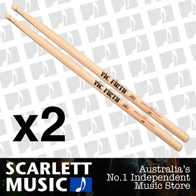 $43.95 • Buy 2x Vic Firth American Classic 5A Wood Tip Drumsticks ( 5AW 5-A Drum Sticks )