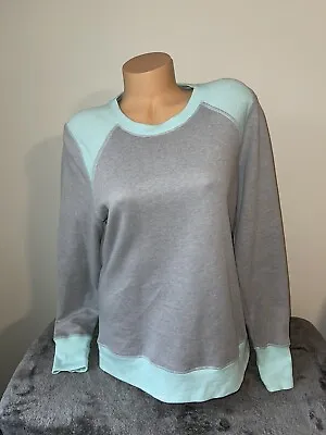 TEK GEAR Sweatshirt WOMEN'S Teal Gray Crew PULLOVER COLORBLOCK Cute Soft New • $18.88