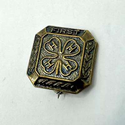 4 H Club First Year Pin Lapel Vintage 4 Leaf Clover Member Copper Bronze Tone • $9.99