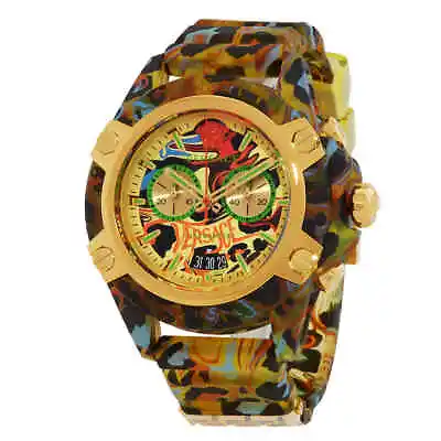 Versace Icon Active Chronograph Quartz Yellow Leopard Men's Watch VEZ700822 • $390.43