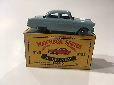 Vintage Lesney Matchbox 33 Custom Ford Zodiac Light Blue Nice Repro Box • $39.95