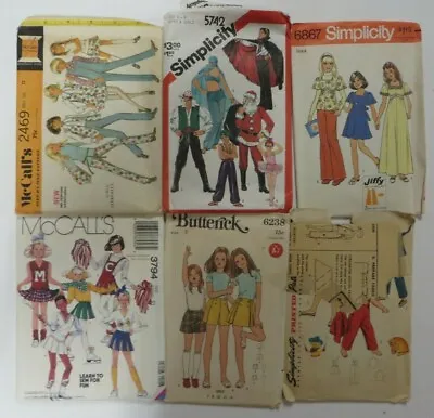 Vintage Lot 1940's-80's CHILD GIRL BOY Sewing Patterns Dress Costume Skirt • $14.99