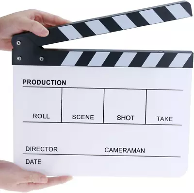 Acrylic Clapper Board Wooden Film Movie Clapboard Cut Action Scene Clapper • $26.90