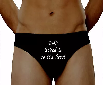 Personalised Wedding Pants Mens Briefs Custom Licked It Underwear Gift Present • £10.88