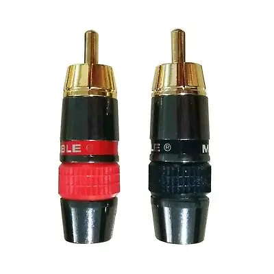 £2.09 • Buy 2x Metel RCA Phono Male Plug Non Solder Solderless Connector Adapter Terminal AV