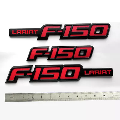 $30.55 • Buy 3x OEM F-150 Lariat Emblem Badge Fender Rear 3D Fits F150 F Black Genuine Parts