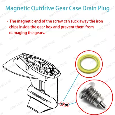 22-8M0058389 Magnetic Outdrive Gear Case Drain Plug For Mercruiser Brave 1 2 3 • $8