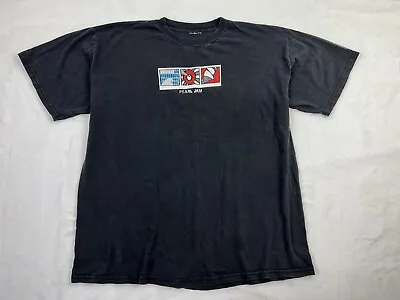 Vintage Pearl Jam Tshirt XL Black 1996 Concert Tour Cities No Code Black Grunge • $99.98