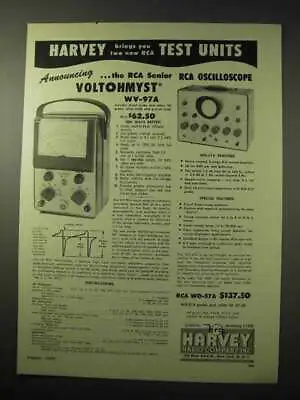 1950 RCA WV-97A Voltohmyst WO-57A Oscilloscope Ad • $19.99