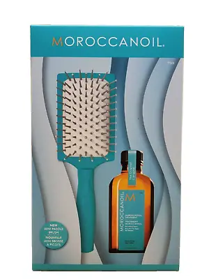 Moroccanoil Mini Paddle Brush & Oil Treatment Original 1.7 Oz Gift Set • $33