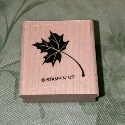 Stampin Up! Autumn Days Maple Tree Leaf Wood Mounted Rubber Stamp 2001 Fall New • $5