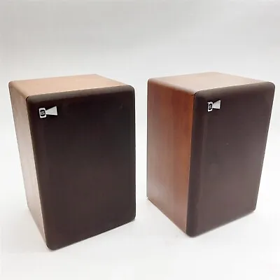 RSL Speaker Systems Magnacron Walnut Veneer Bookshelf Speakers Pair Re-foamed • $224.98