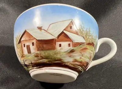 Old German Prussia DEPON. Hand Painted  MUSTACHE CUP • $10.99