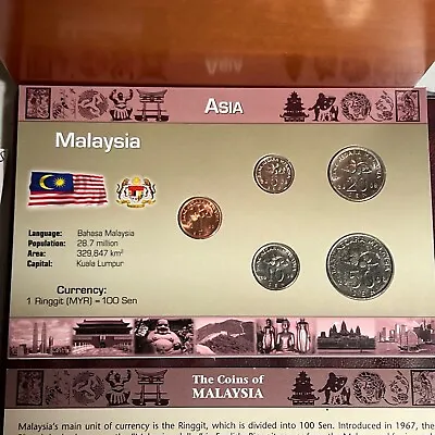 2005-8 Malaysia BU Type SET 4 Coins 151025 CENTS - LITTLETON CARD B31 • $15.80