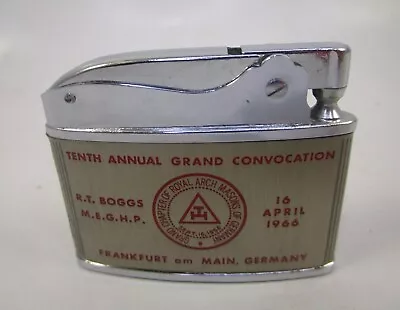 Vintage UNFIRED Noble Flat Petrol Lighter 1960s Royal Arch Masons Of Germany • $29.99