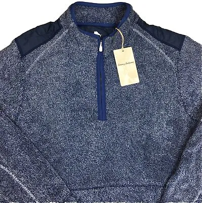 Men's Tommy Bahama Cascade Cozy Half Zip Pullover Large L Blue Fleece NEW NICE • $46.80