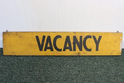 $149.96 • Buy Vintage Hand Painted Wooden Board Motel Hotel Vacancy Hanging Sign - 40  X 8.5 