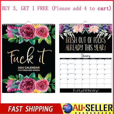 2024 Planner Hanging Calendar Decor F*ck It: For Tired-Ass Women Home Office New • $13.99