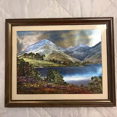 Vintage Foil Art Mountain/lake Picture • $14