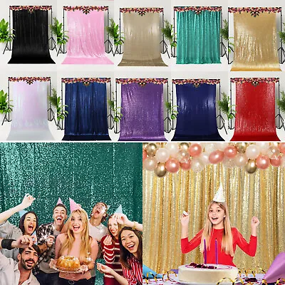 4x7ft Shimmer Sequin Backdrop Wall Curtains Great Events Birthday Party Backdrop • £16.79