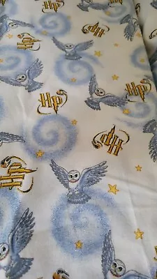 Vintage Hedwig Owl Fabric 2001 Harry Potter Golden Snitch Springs #9141 • $18.99