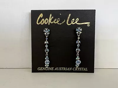 Cookie Lee Jewelry Blue Earrings 90015 Genuine Austrian Crystals New • $14