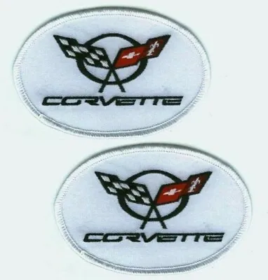 HEARTBEAT Of AMERICA CORVETTE RACING TEAM Iron-on PATCH: C5 C6 White Oval X 2 • $16.99