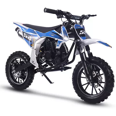 MotoTec Warrior 52cc 2-Stroke Kids Gas Dirt Bike Blue • $519