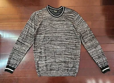 Zara Men's Metallic Crew Neck Sweater - Black / Silver - XL • $24.99