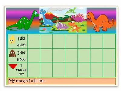 MAGNETIC- DINOSAURS -Reward Chart - POTTY-TOILET TRAINING- FREE Pen/stickers • £3.37