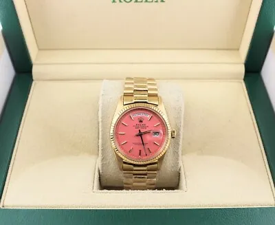 1967 Rolex Day-Date 1803 Pink Stella Dial 18kt President No Papers 36mm • $12500