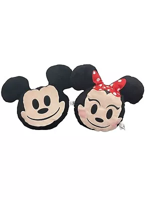 Minnie And Mickey Mouse Emoji Pillow Plush Stuffed Animal Set Bedding Decor • $14.95