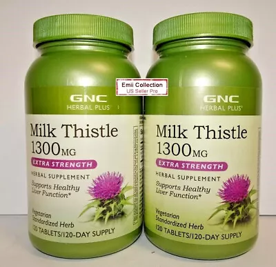 GNC Herbal Plus Milk Thistle 1300MG Extra Strength 120 Tablets Bundle • $159.99