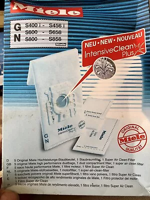 5 Pack Miele GN Intensive Clean Plus Vacuum Bags Filter Hepa S400 S600 S800 • $21.95