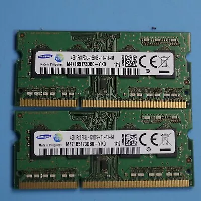 8GB (2x4GB) Samsung DDR3 PC3L 12800S SODIMM Memory M471B5173DB0-YK0 • $20